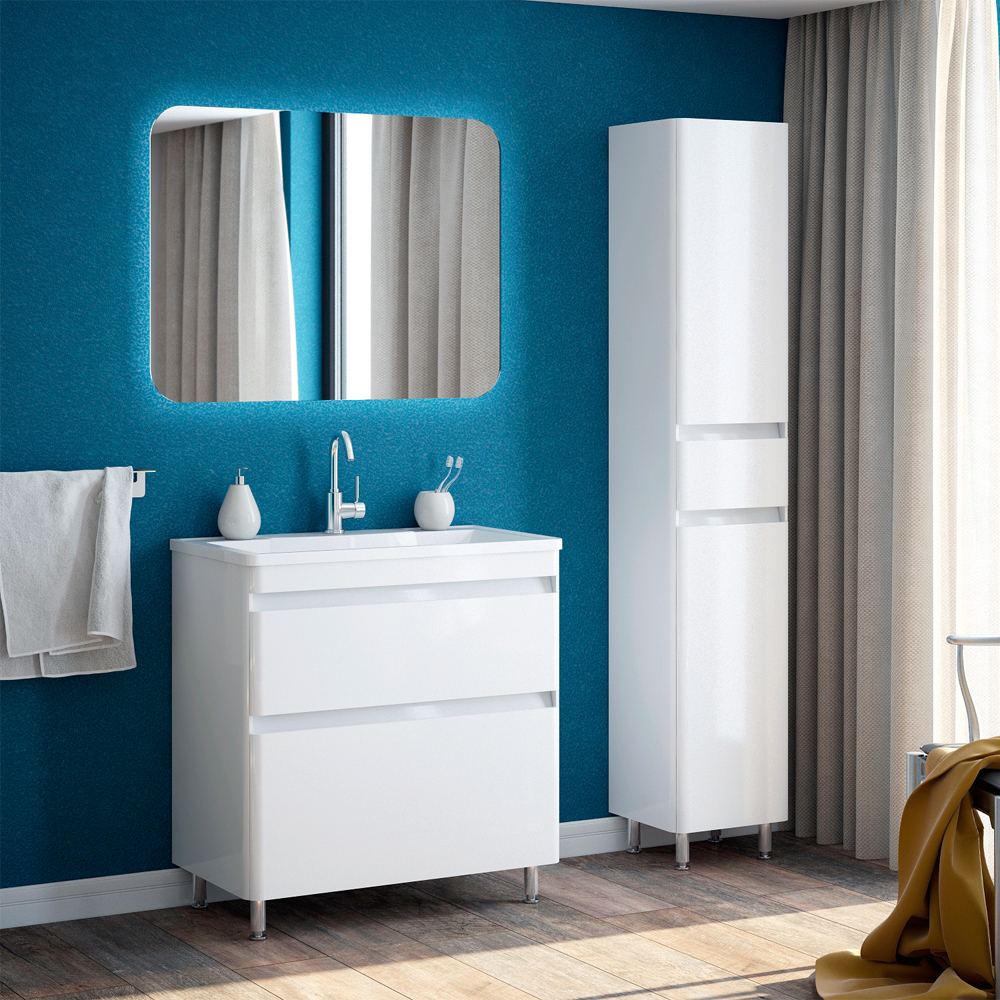 Мебель для ванной Corozo Алабама Z2 80, напольная, цвет белый