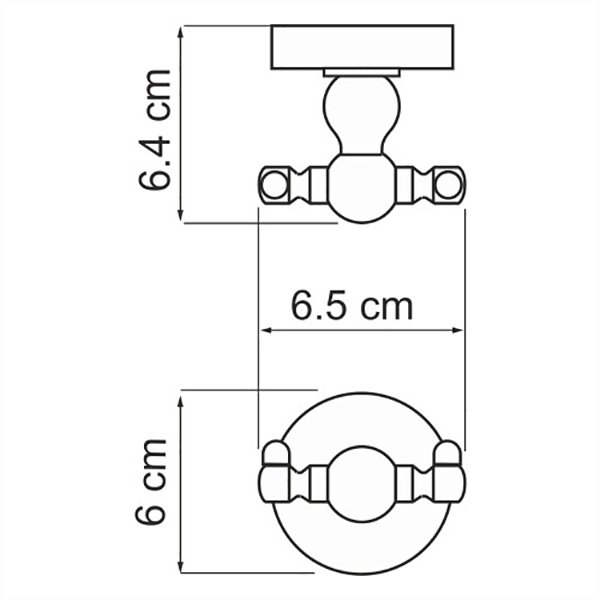 Крючок WasserKRAFT Diemel K-2223D, двойной, цвет хром с рисунком