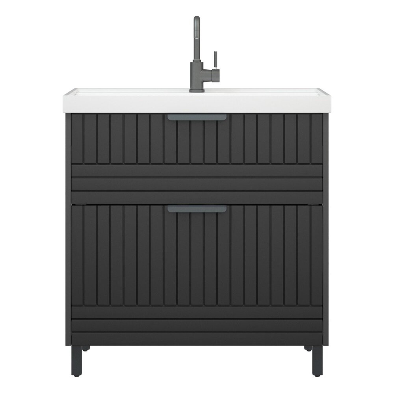 Тумба под раковину Corozo Терра Люкс 80, цвет графит матовый - фото 1