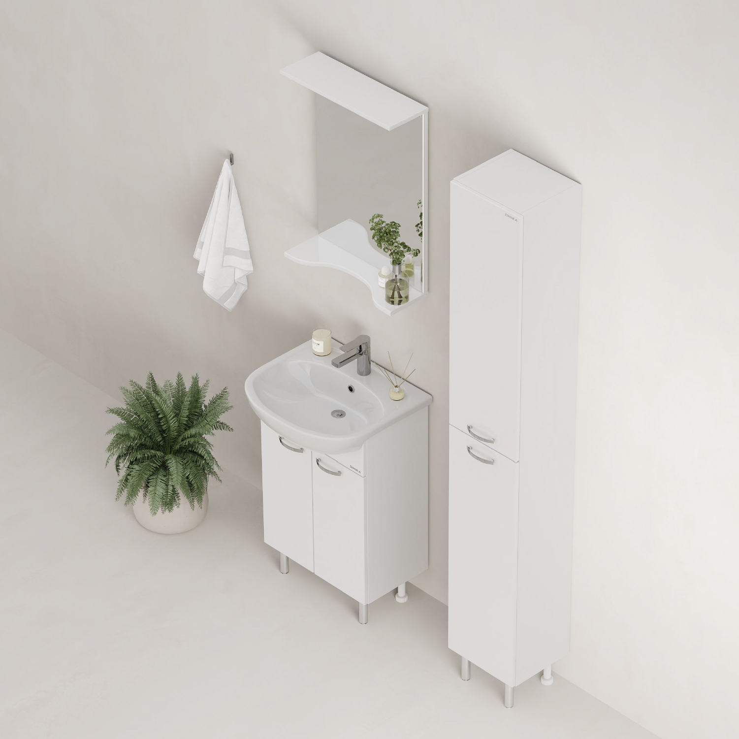 Мебель для ванной Оника Коралл 55, цвет белый - фото 1