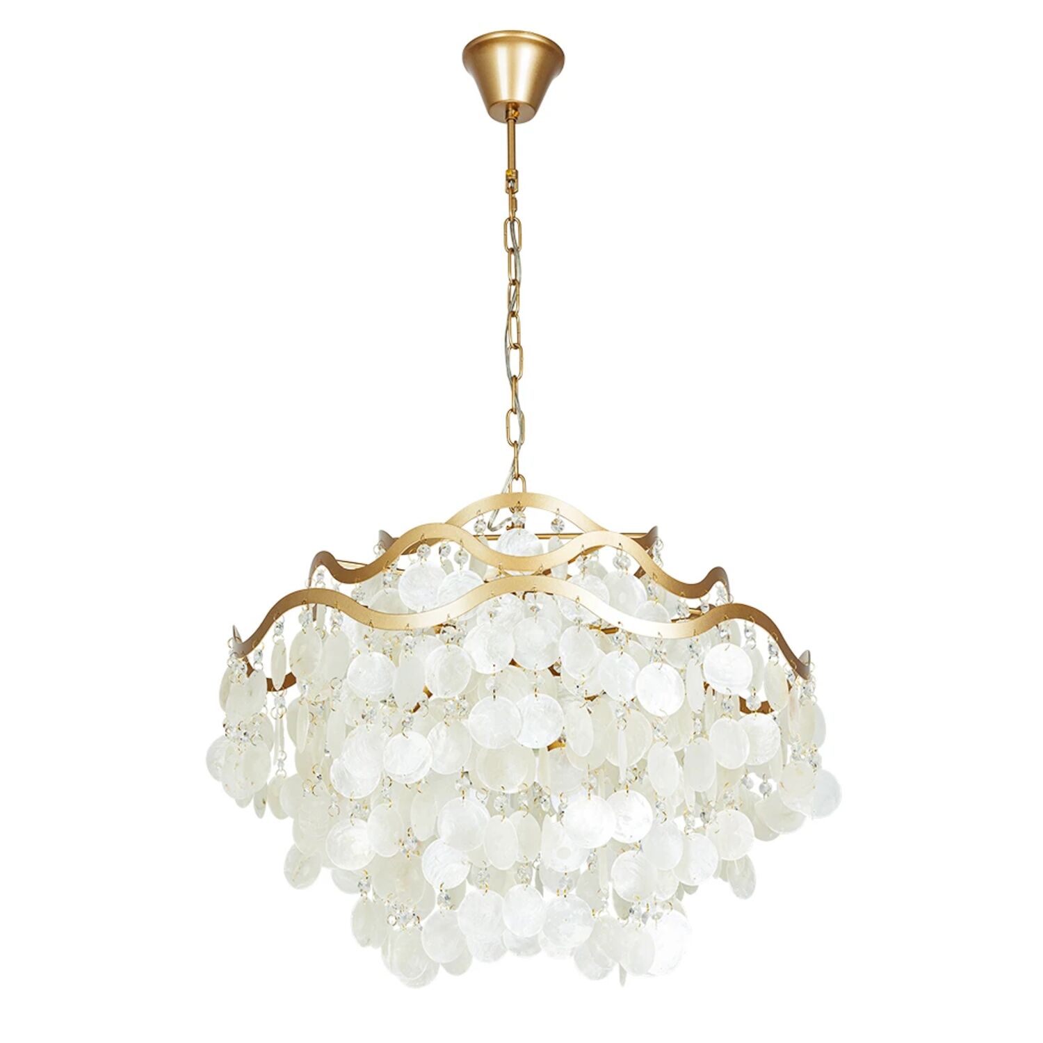 Подвесная люстра Arte Lamp Pipirima A4065SP-9SG, арматура матовое золото, плафон хрусталь / перламутр белый
