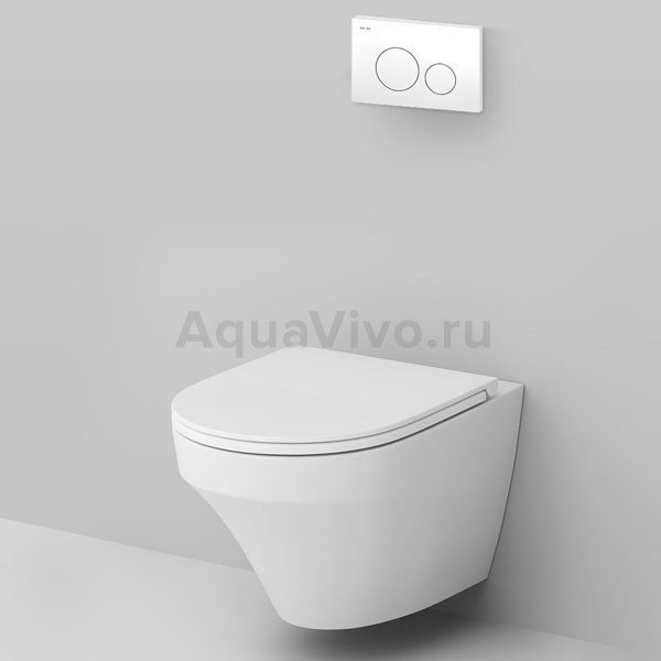 Комплект AM.PM IS49001.501700 унитаза Inspire FlashClean с сиденьем микролифт и инсталляции c белой кнопкой - фото 1