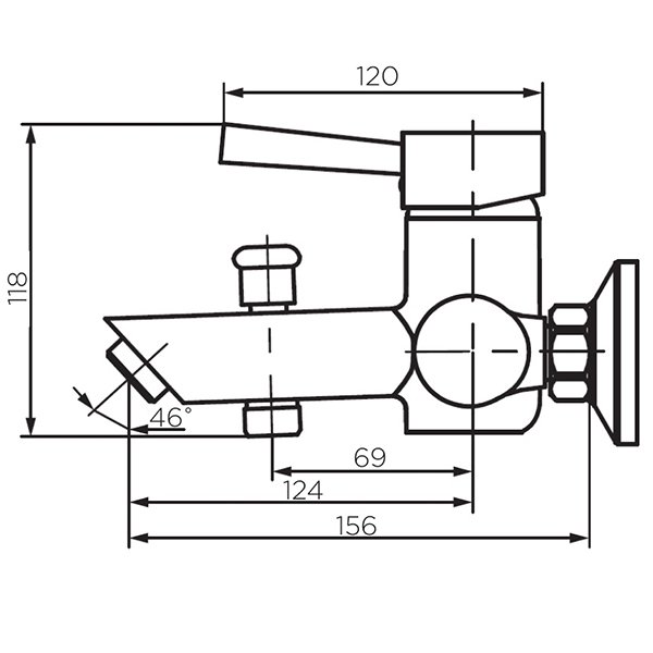 Смеситель Dorff Logic D3010000SS для ванны с душем нержавеющая сталь 