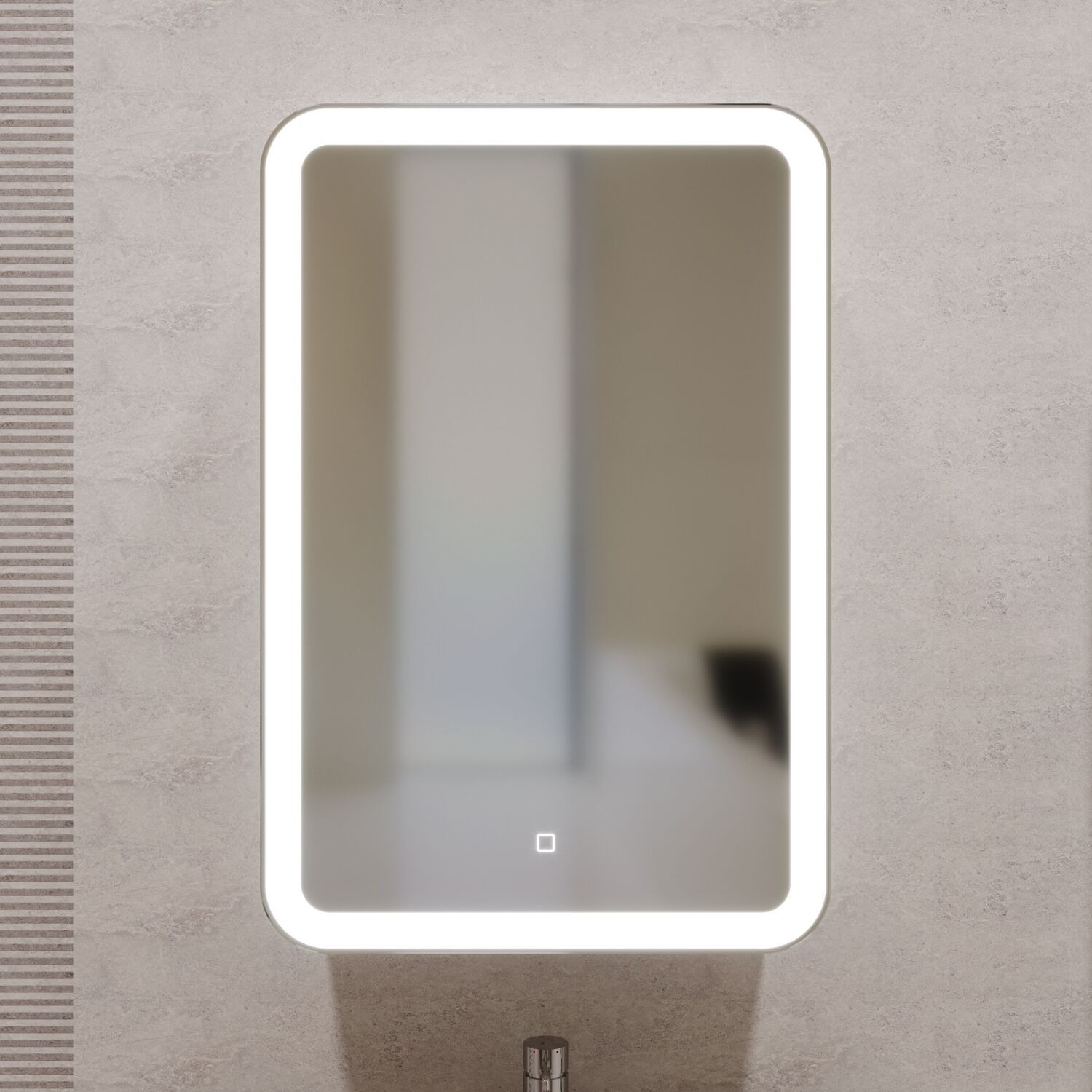 Шкаф-зеркало Mixline Фиджи 50x750 правый, с подсветкой, цвет белый - фото 1