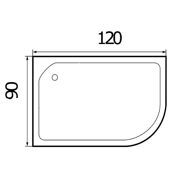 Поддон для душа Wemor 120/90/15 L 120x90, левый, ABS-пластик, цвет белый