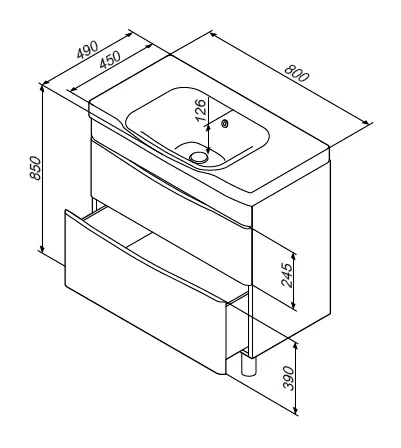 Тумба под раковину AM.PM Like 80 подвесная, цвет белый глянец