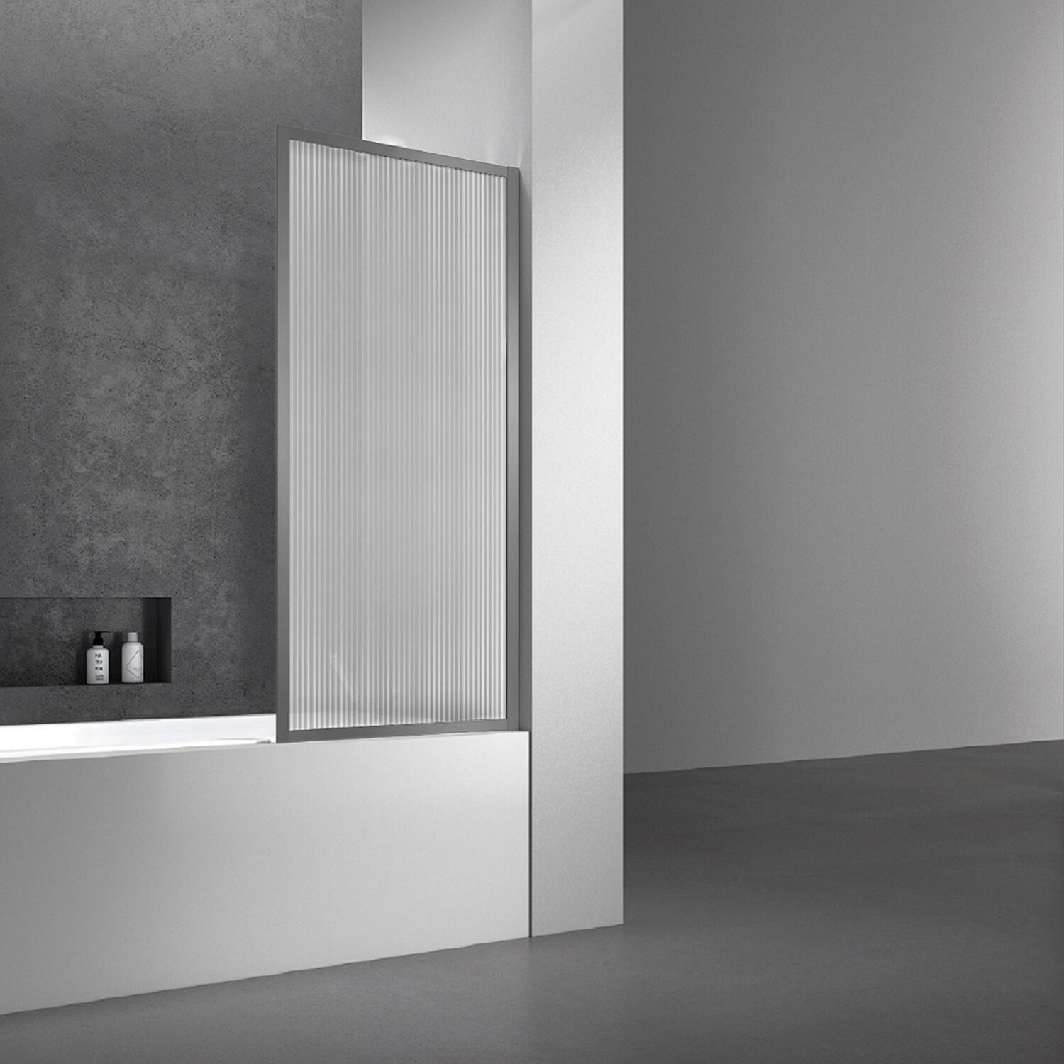 Шторка на ванну Vincea VSB-41 70x140, стекло рифленое, профиль вороненая сталь