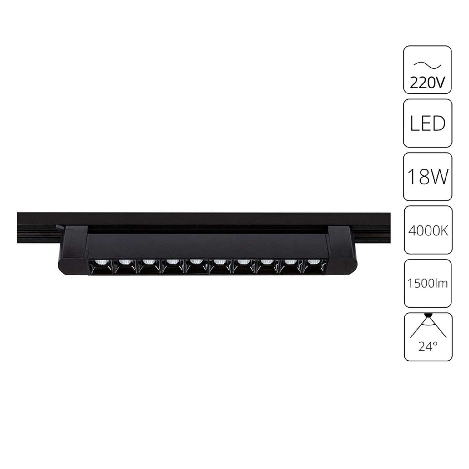 Трековый светильник Arte Lamp Flash A4575PL-1BK, арматура черная   