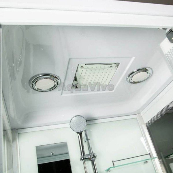 Душевая кабина River Tana 90 90x90, стекло прозрачное, профиль белый, с крышей - фото 1
