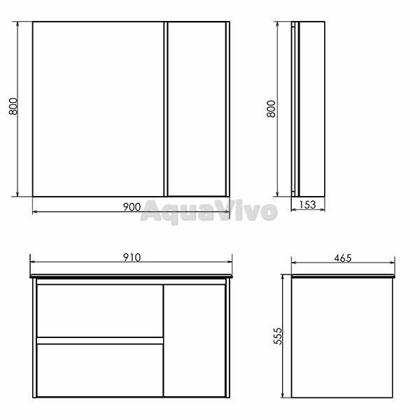 Мебель для ванной Comforty Бремен 90, цвет дуб белый