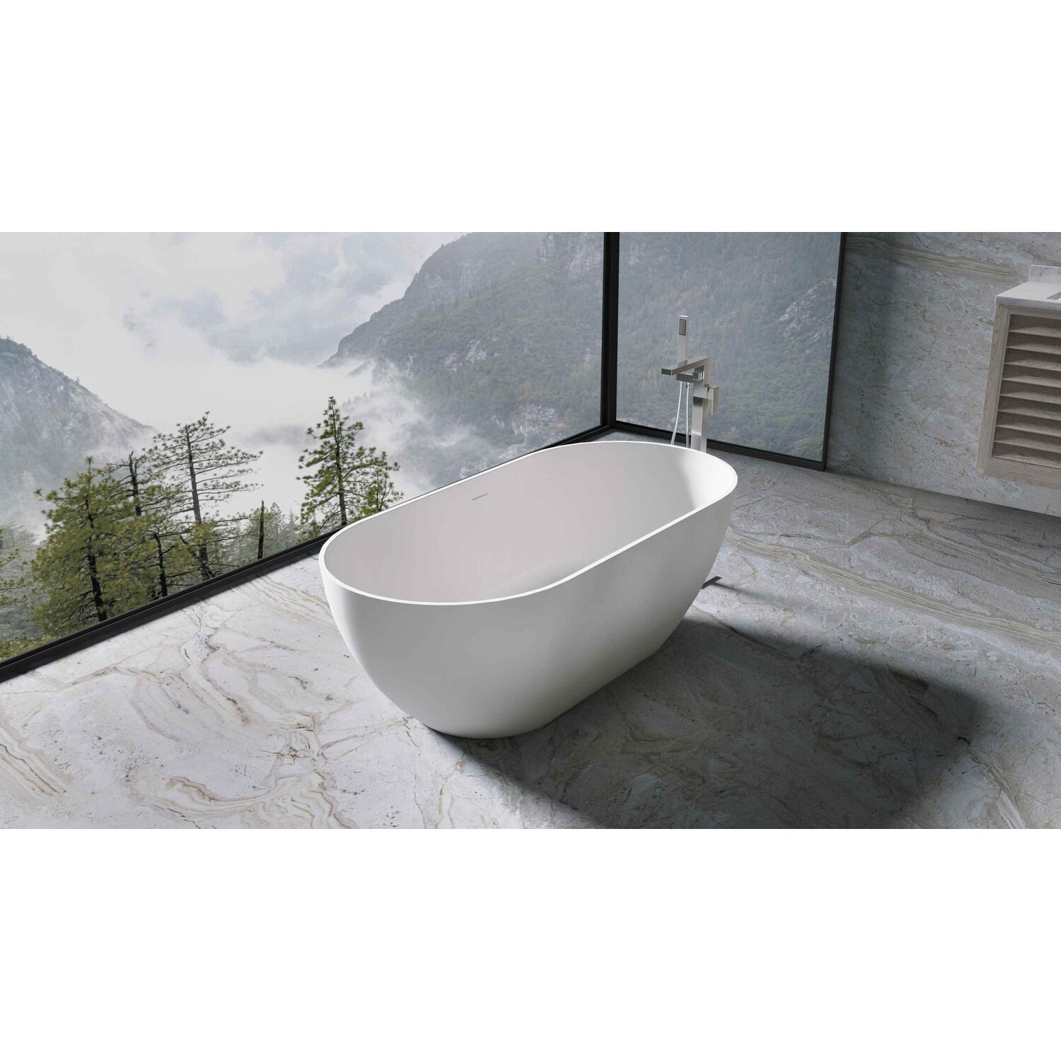 Ванна Vincea VBT-4S04MW 170x80, искусственный камнь, цвет белый матовый - фото 1