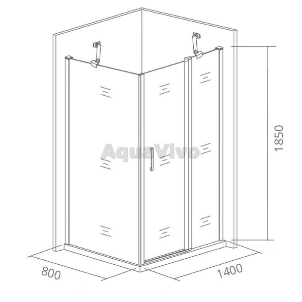 Душевой уголок Good Door Pandora WTW+SP-T-CH 140x80, рисунок тростник, профиль хром