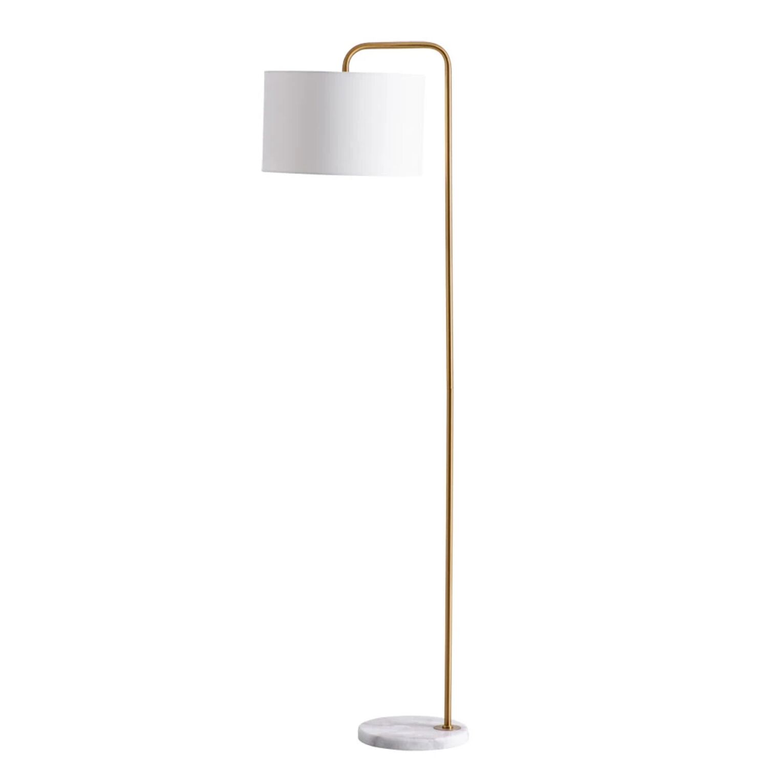 Торшер Arte Lamp Rupert A5024PN-1PB, арматура полированная медь, плафон ткань белая