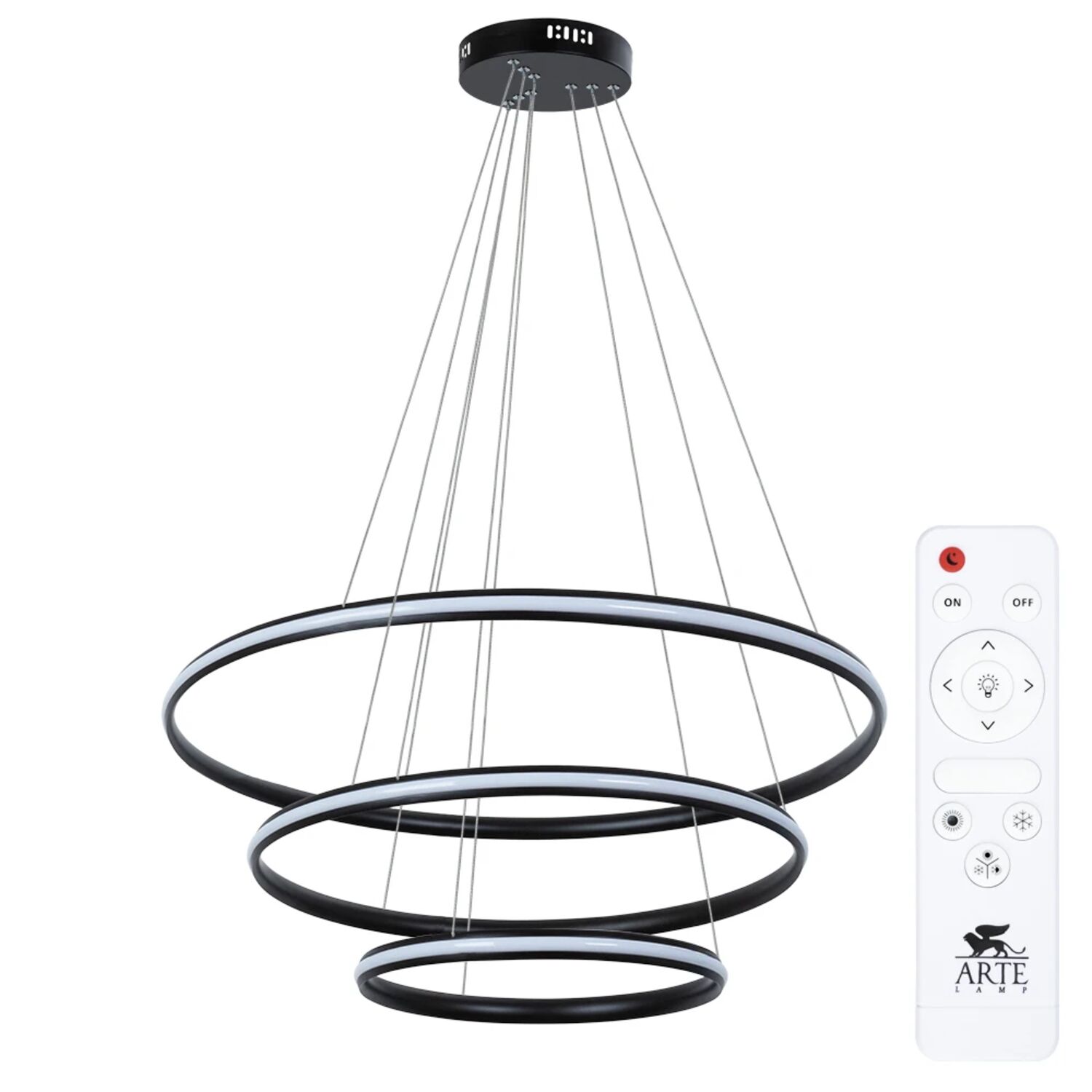 Подвесная люстра Arte Lamp Meridiana A2198SP-3BK, арматура черный, плафон акрил белый