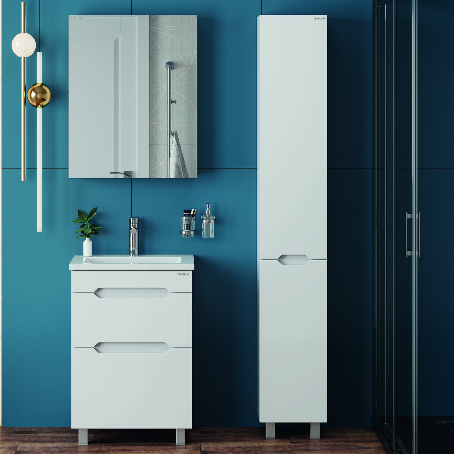 Шкаф-пенал Оника Айленд 30 напольный, цвет белый - фото 1