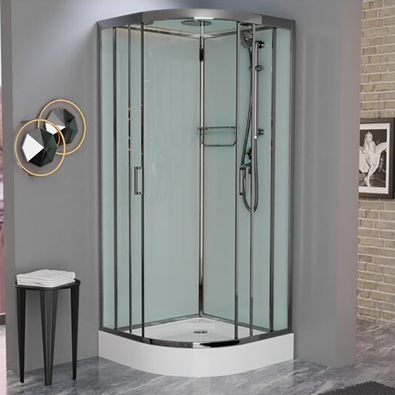Душевая кабина Frank F400 Brilliant 100x100, с полотенцедержателем, стекло прозрачное, профиль хром
