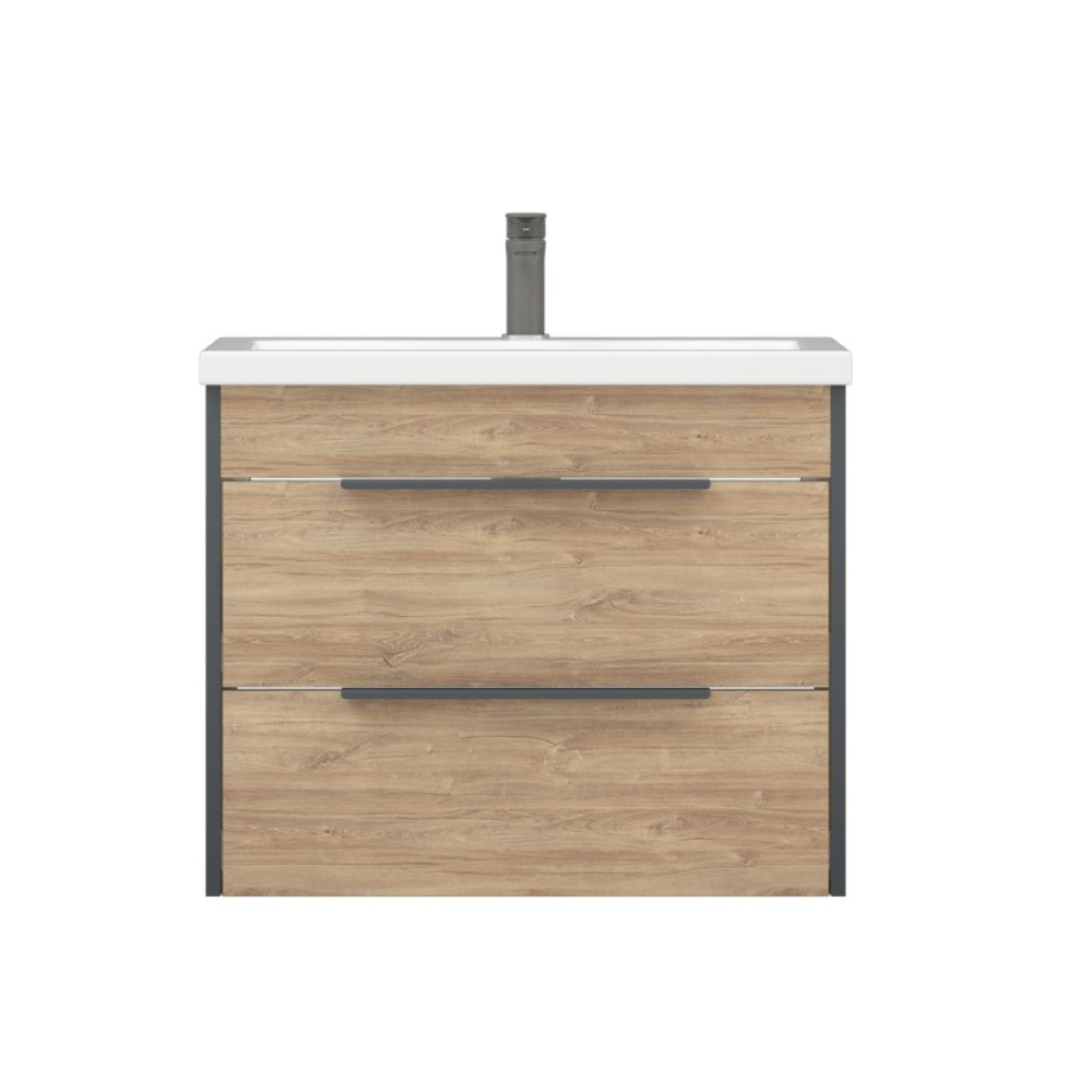 Мебель для ванной Corozo Форест 80, подвесная/напольная, цвет дуб канзас коричневый - фото 1