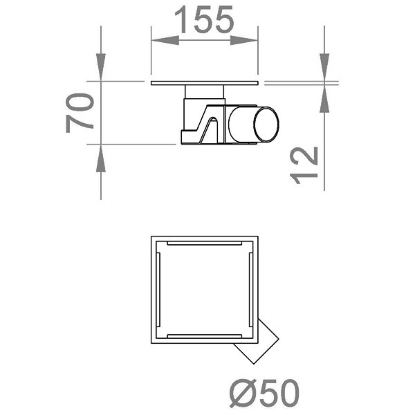 Душевой трап RGW Shower Drain SDR-13, боковой выпуск, цвет хром, 15x15 см - фото 1