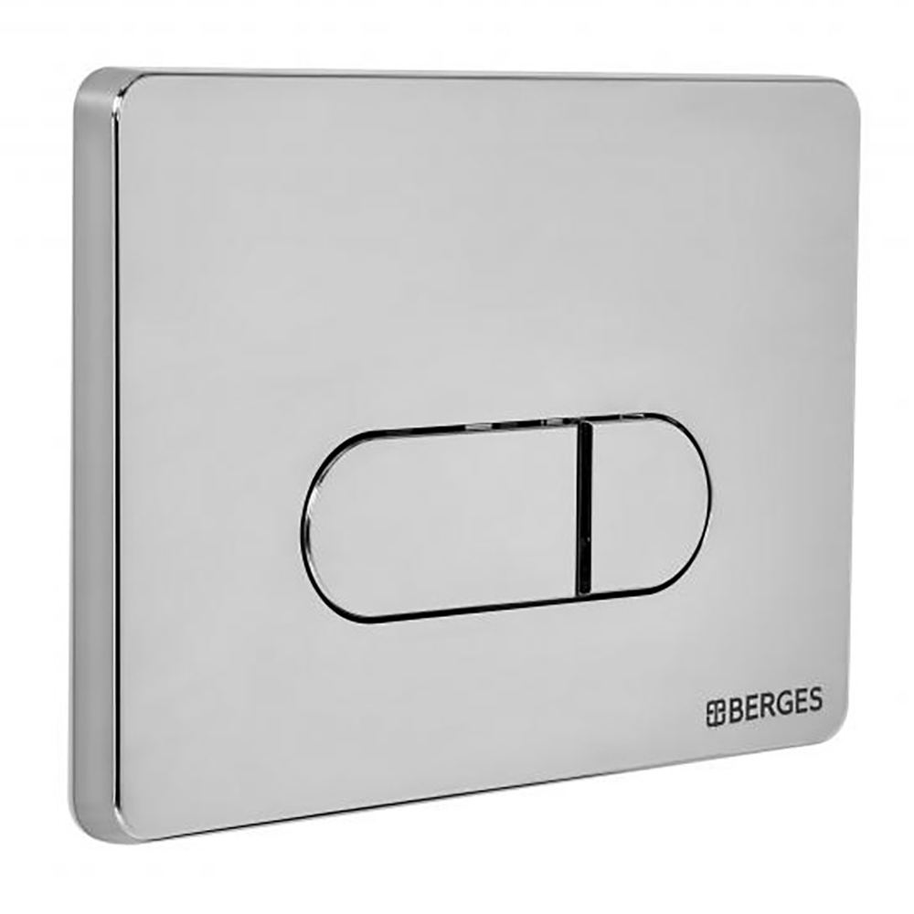Комплект Berges 043375 унитаза Vita Rimless с сиденьем микролифт и инсталляции Novum с кнопкой D3 хром глянец