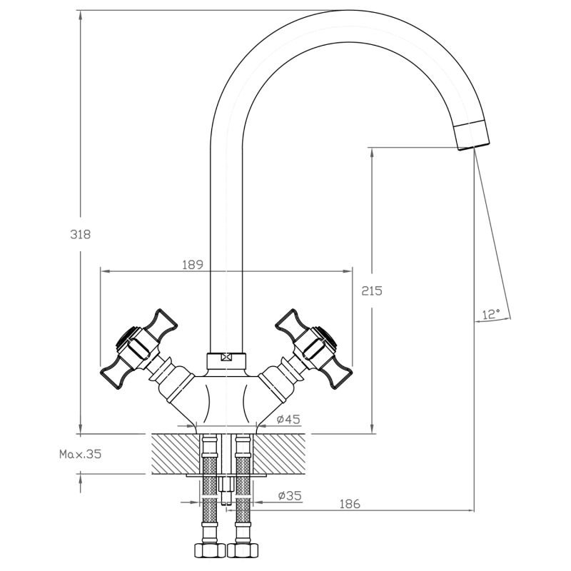 Смеситель Mixline ML30-032 550780 для кухни, цвет хром - фото 1