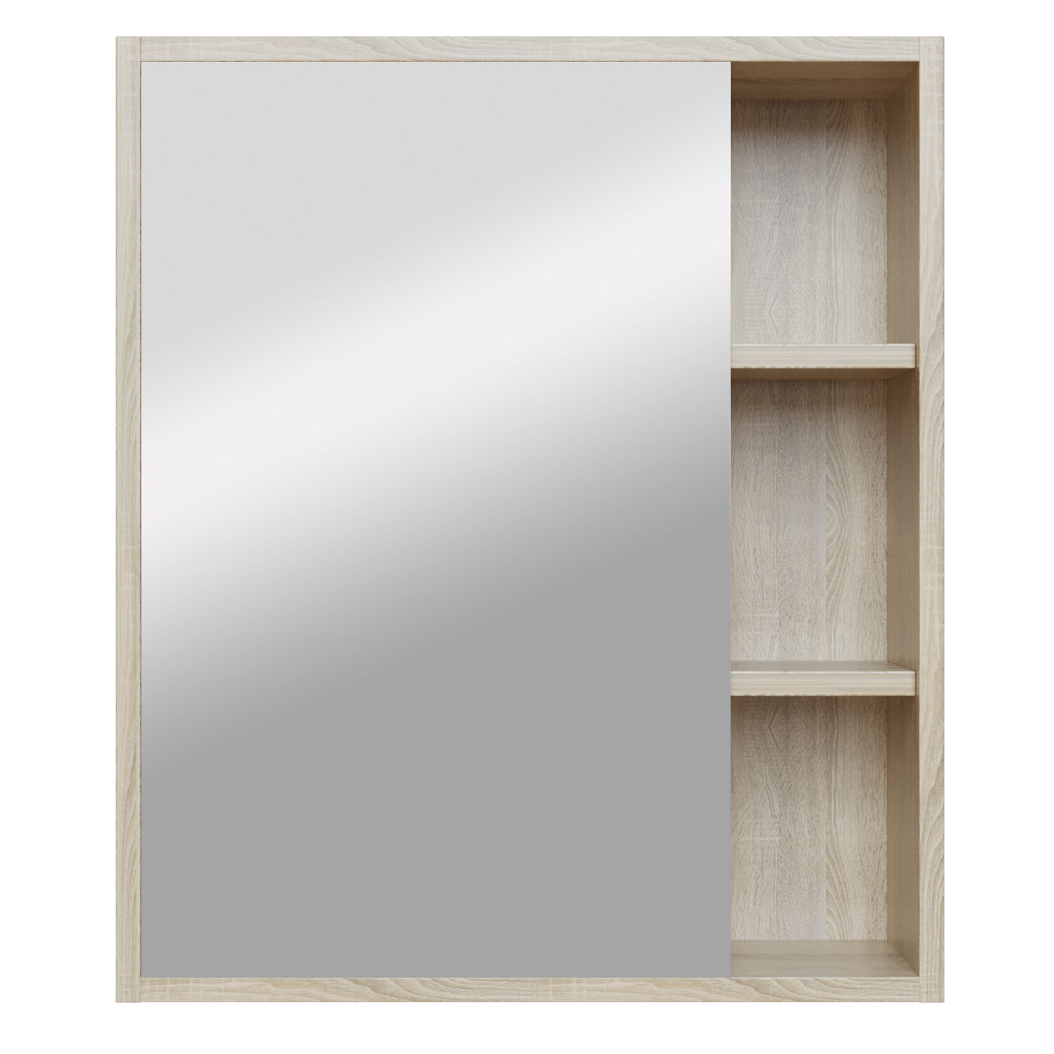Шкаф-зеркало Mixline Милтон 60, цвет дуб сонома - фото 1