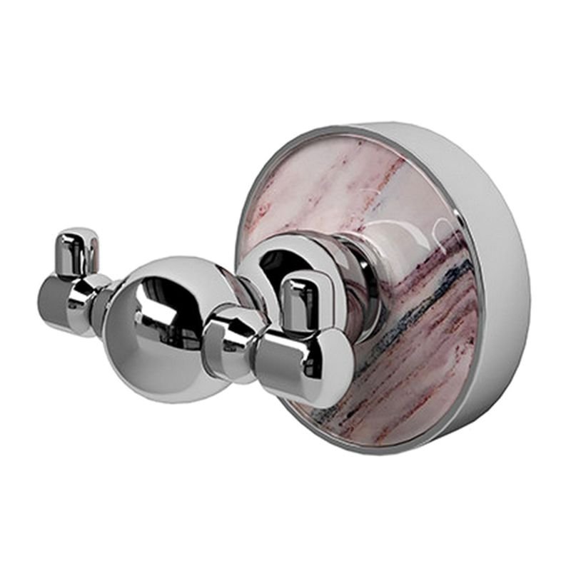 Крючок WasserKRAFT Aland K-85023D, двойной, цвет хром / горный мрамор