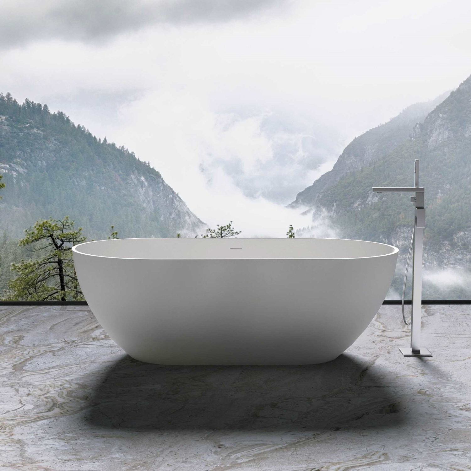 Ванна Vincea VBT-4S04MW 170x80, искусственный камнь, цвет белый матовый