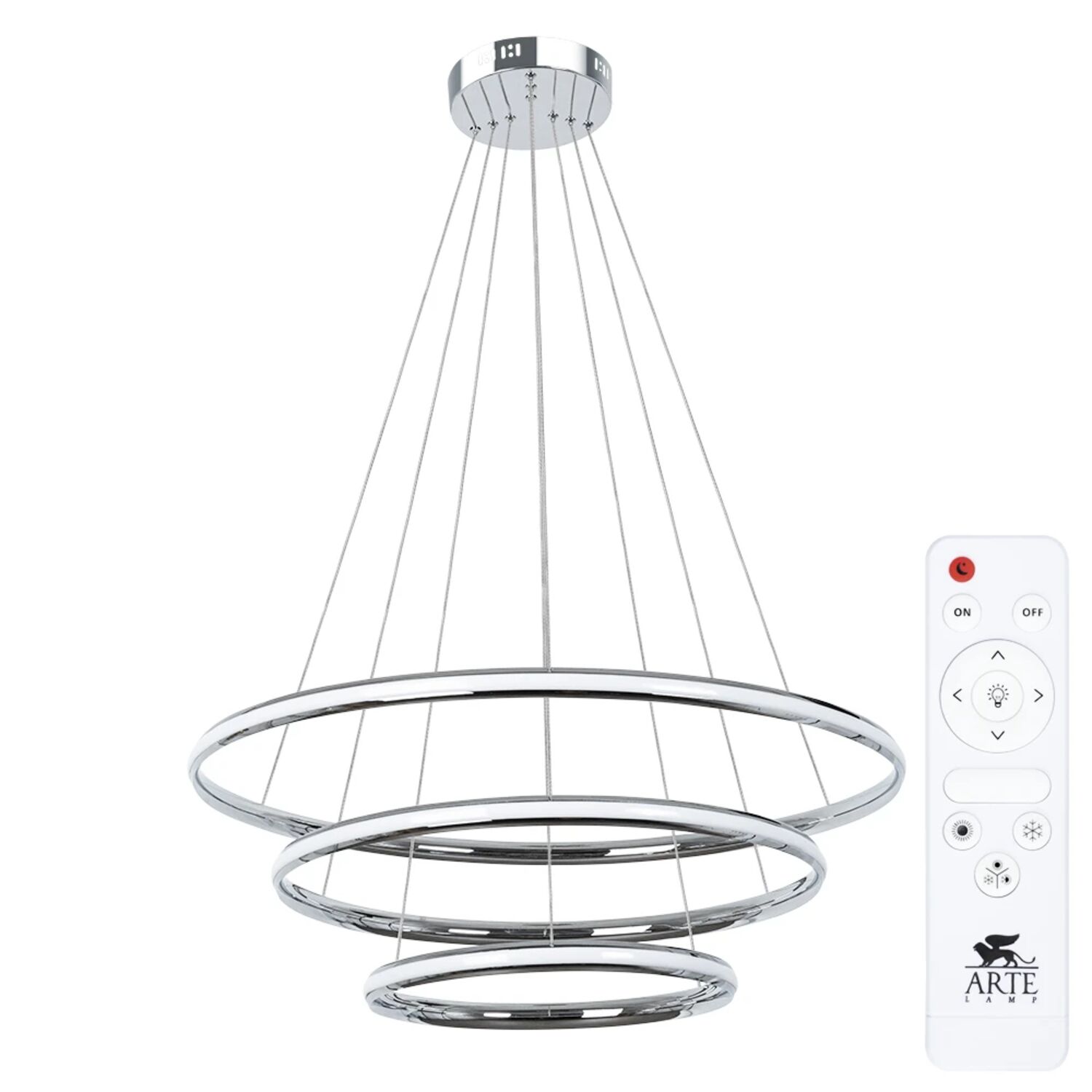 Подвесная люстра Arte Lamp Meridiana A2198SP-3CC, арматура хром, плафон акрил белый
