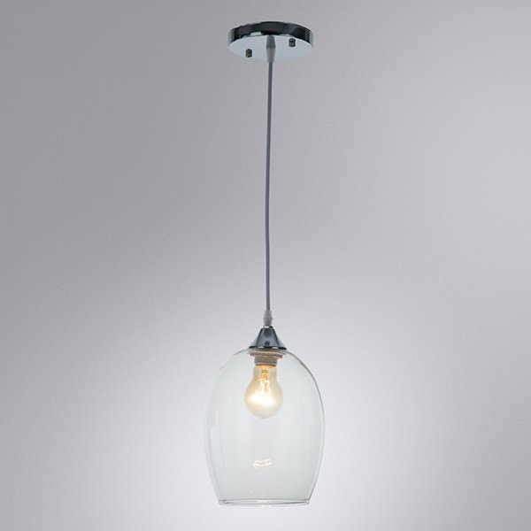Подвесной светильник Arte Lamp Propus A4344SP-1CC, арматура хром, плафон стекло прозрачное, 17х17 см