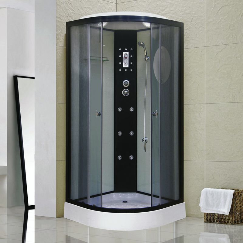 Душевая кабина Niagara Ultra NG-1902-01 100х100, стекло тонированное, профиль черный, с крышей, с гидромассажем, с пультом управления