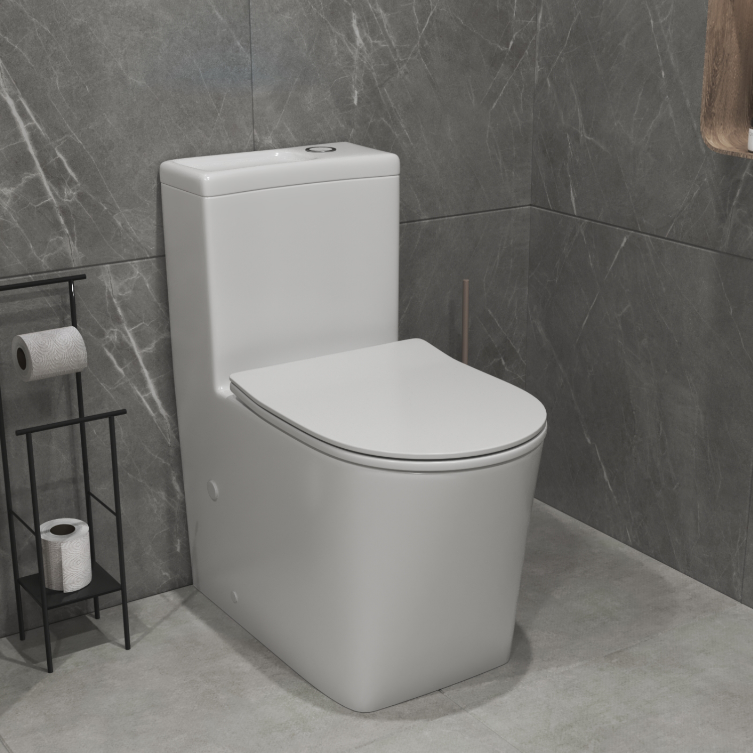 Унитаз-моноблок Joki Royal T JK86472103 напольный, безободковый, смыв Торнадо, с сиденьем микролифт, цвет белый