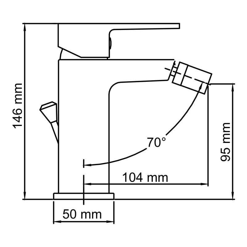 Смеситель WasserKRAFT Abens 2006 для биде, с донным клапаном, цвет черный