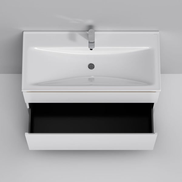 Тумба под раковину AM.PM X-Joy 100 напольная, цвет белый глянец/дерево - фото 1