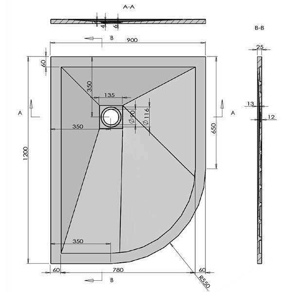 Поддон для душа Vincea VST-4SQ 120x90, правый, искусственный камень, цвет белый