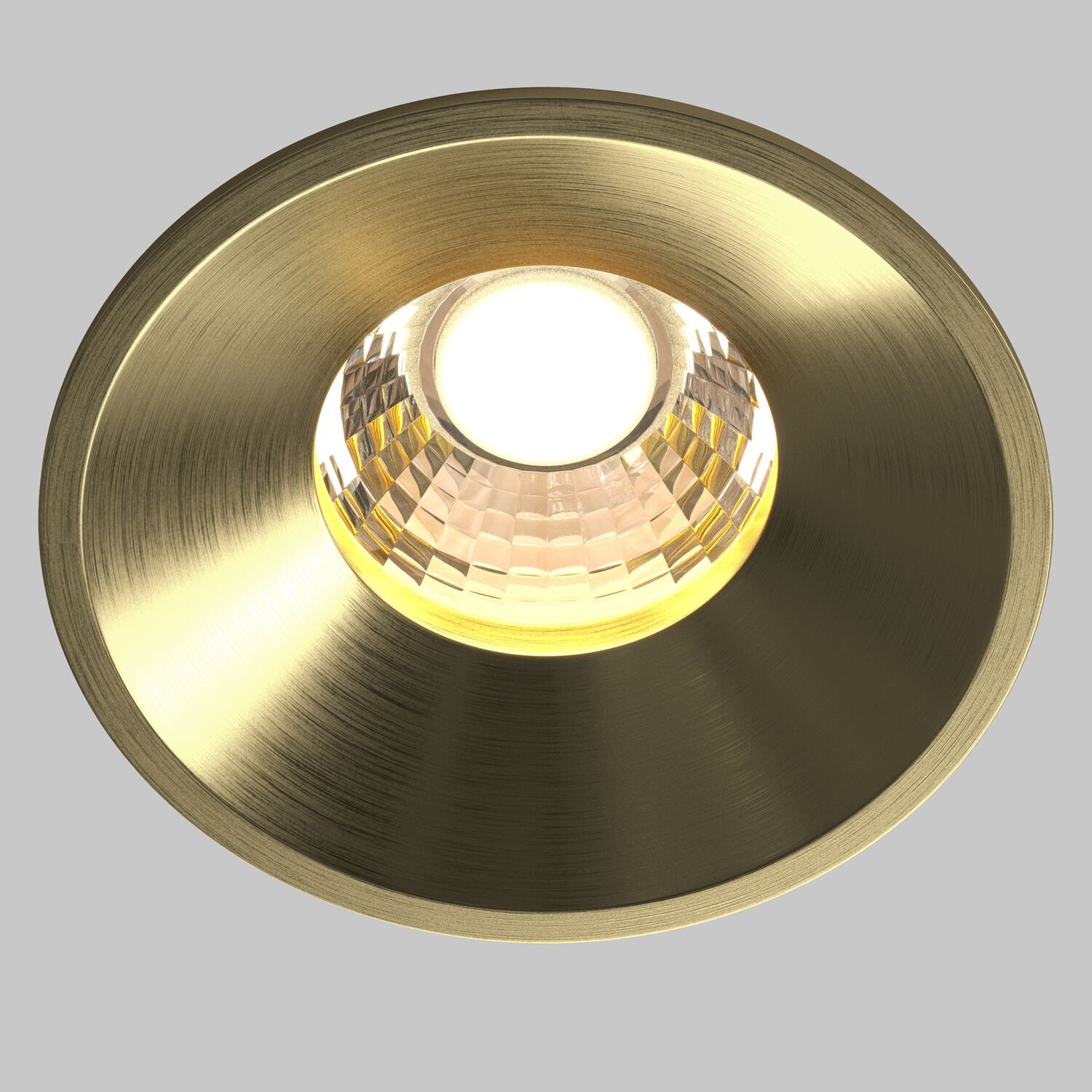 Встраиваемый светильник Maytoni Round DL058-12W3K-BS, арматура латунь    - фото 1