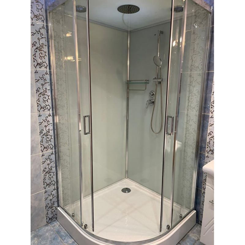 Душевая кабина Frank F409 Brilliant 90x90, с полотенцедержателем, стекло прозрачное, профиль хром - фото 1