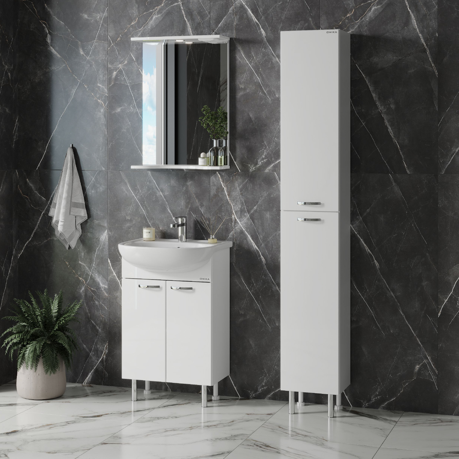 Мебель для ванной Оника Коралл 55, цвет белый - фото 1