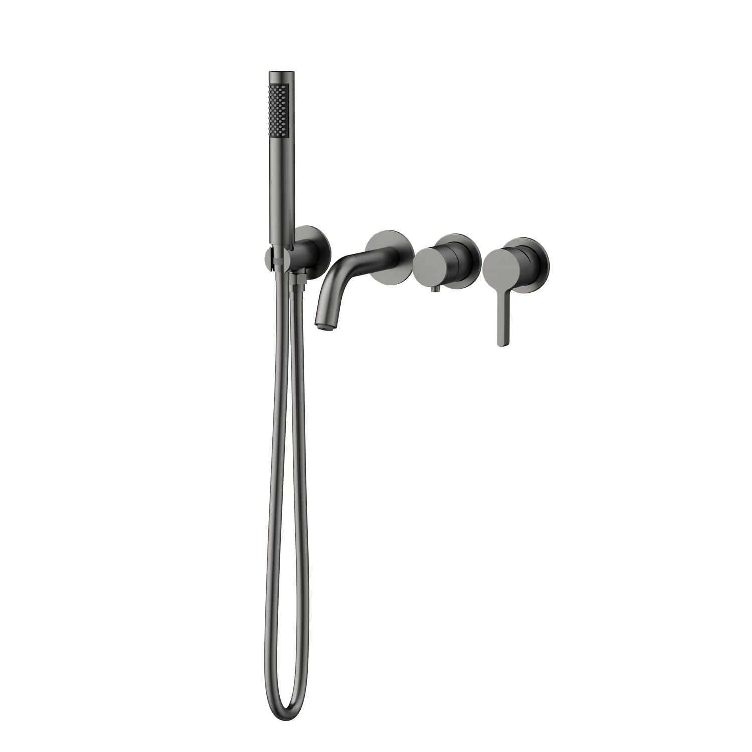 Смеситель Vincea Villa VTFW-1VL1GM для ванны с душем, встраиваемый, цвет вороненая сталь