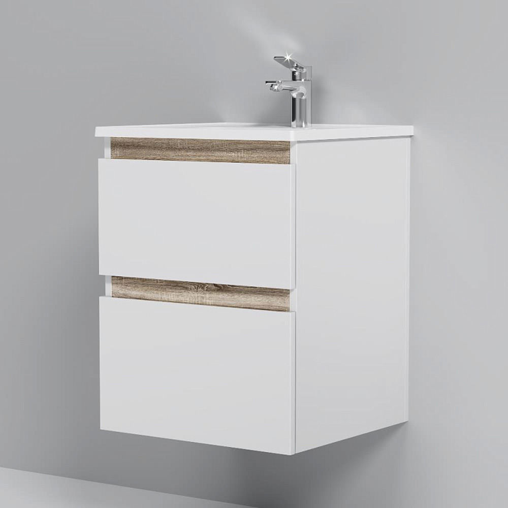 Мебель для ванной AM.PM X-Joy 50 подвесная, цвет белый глянец/дерево - фото 1