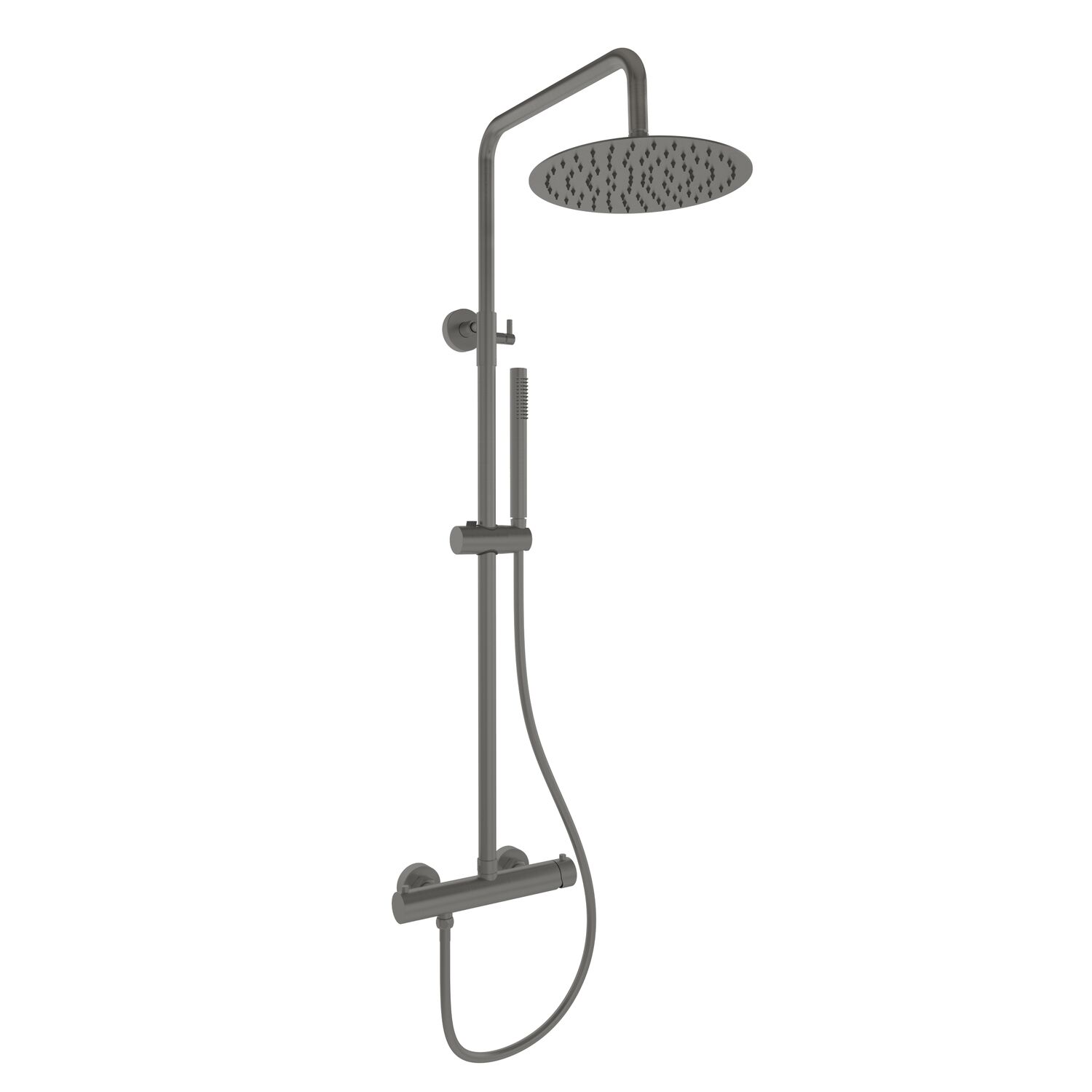 Душевая стойка Vincea City VSFS-4CT1GM, с верхним душем, смесителем, цвет брашированный никель
