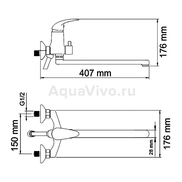 Смеситель WasserKRAFT Isen 2602L для ванны с душем, цвет хром