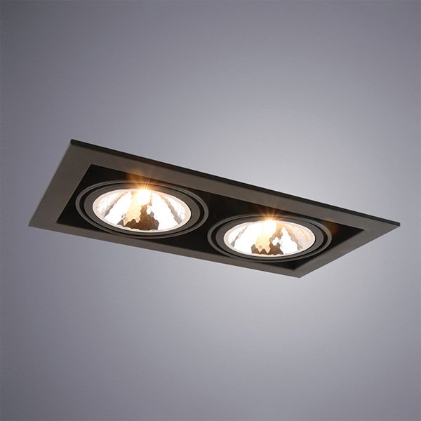 Точечный светильник Arte Lamp Cardani Semplice A5949PL-2BK, арматура черная, 35х20 см