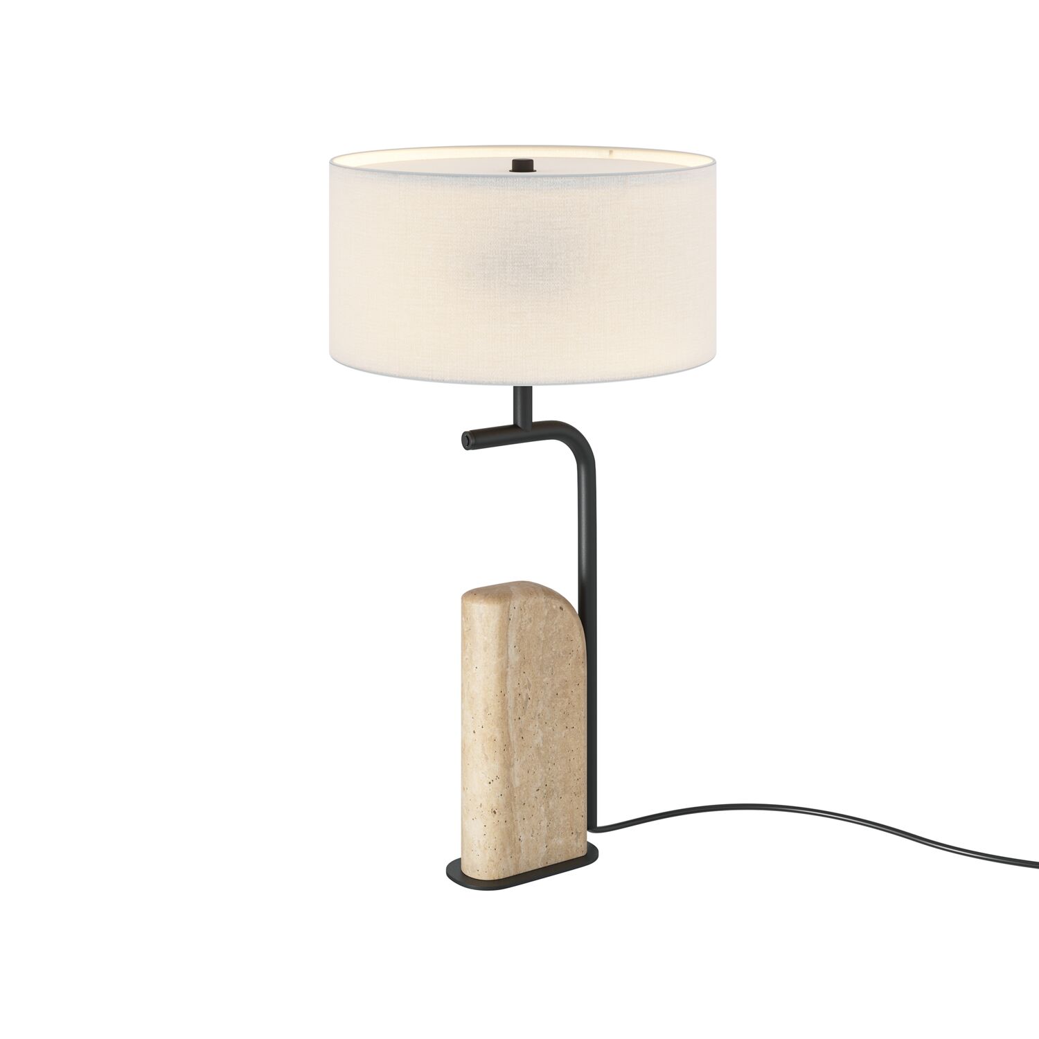 Настольный светильник Maytoni Glamping MOD437TL-02B, арматура черная, профиль хлопок белый