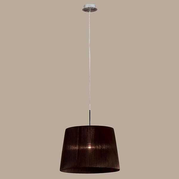 Подвесной светильник Citilux 913 CL913612, арматура хром, плафон ткань коричневая, 41х41 см - фото 1