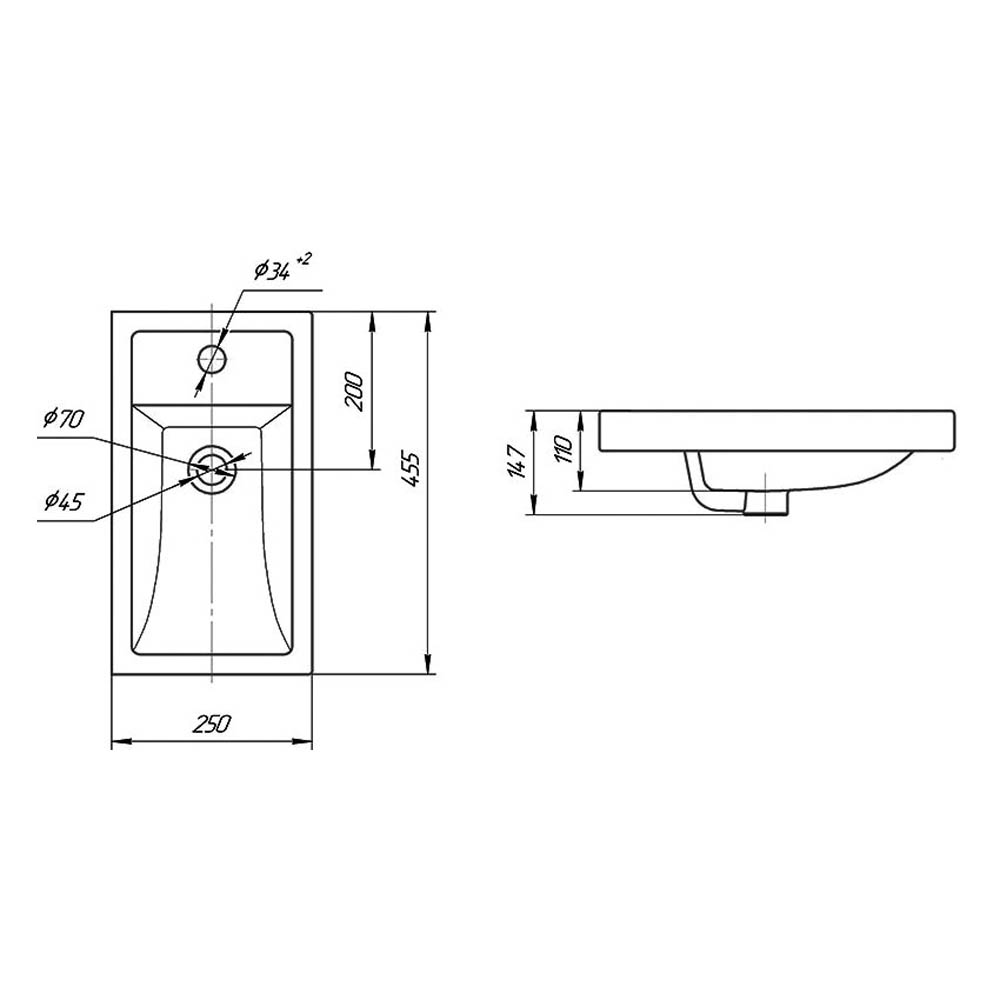 Мебель для ванной Оника Тимбер 45, напольная, цвет белый матовый / дуб сонома