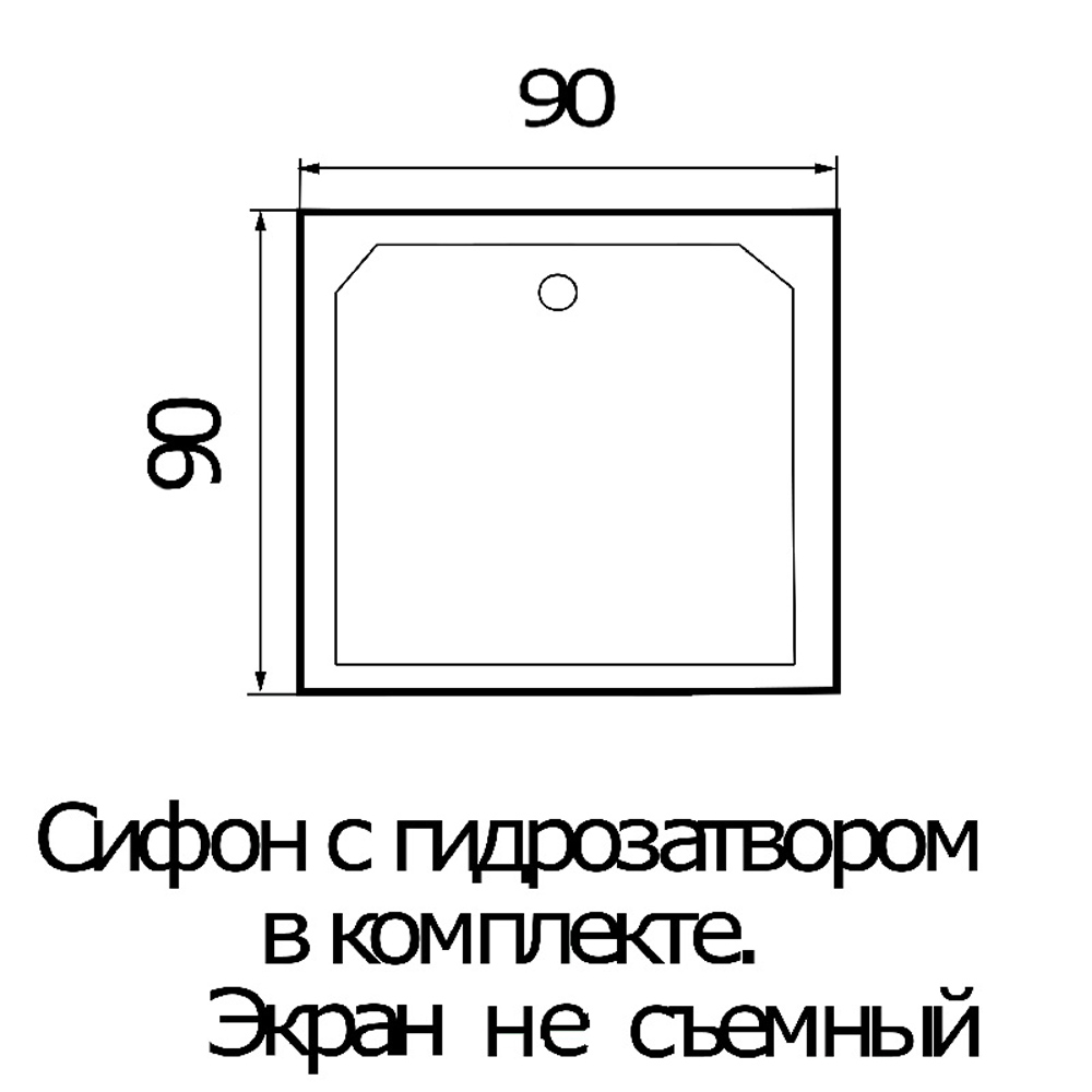 Поддон для душа Wemor 90/14 S 90x90, ABS-пластик, цвет белый - фото 1