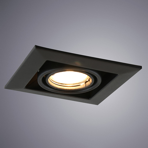 Точечный светильник Arte Lamp Cardani Piccolo A5941PL-1BK, арматура черная, 13х13 см - фото 1