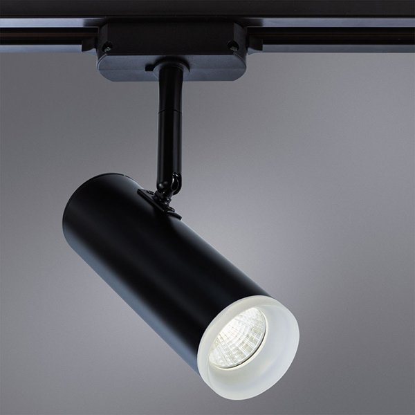 Трековый светильник Arte Lamp Hubble A6813PL-1BK, арматура черная, плафон акрил прозрачный / черный, 5х15 см - фото 1