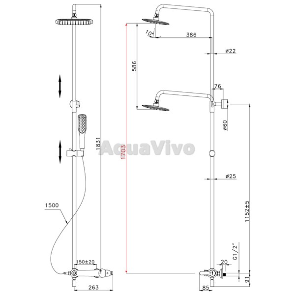 Душевая стойка Lemark Swan LM5462BG - фото 1