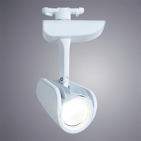 Трековый светильник Arte Lamp Lynx A3930PL-1WH, арматура белая, плафон металл белый, 10х13 см